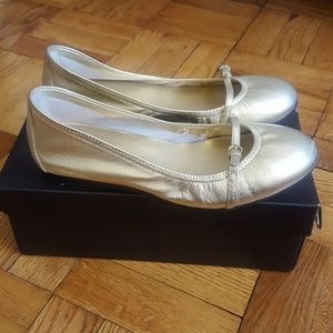 Cole Haan gold flats